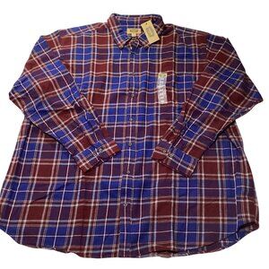Foundry Supply Co Men's 100% Cotton Flannel Long Sleeve Size 3XLT New With Tags